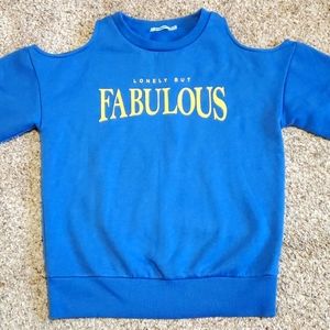 Stradivarius Lonely But Fabulous Cold Shoulder Sweatshirt Blue Size XS